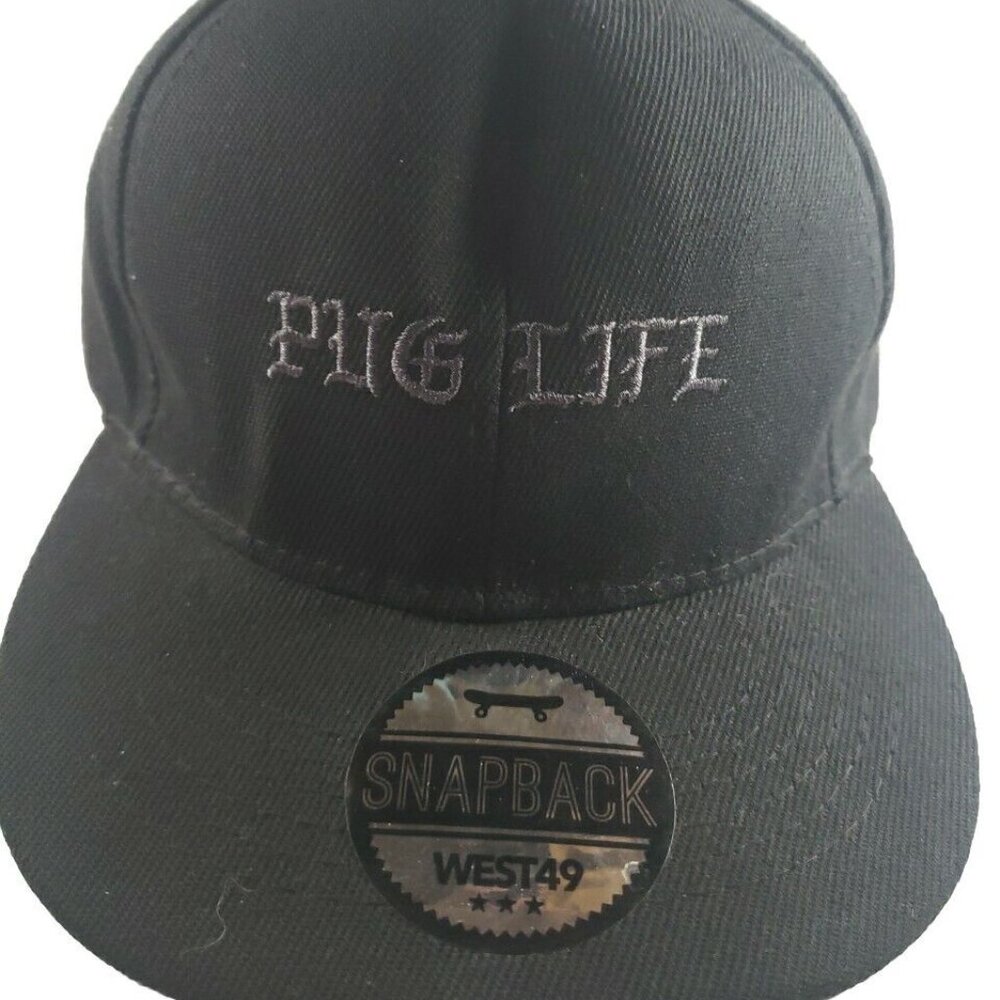 Black "Pug Life" West 49 Baseball Cap Hat